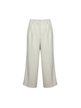 Banana Republic Womens Cream Pleated Wide Leg Pants Size 12